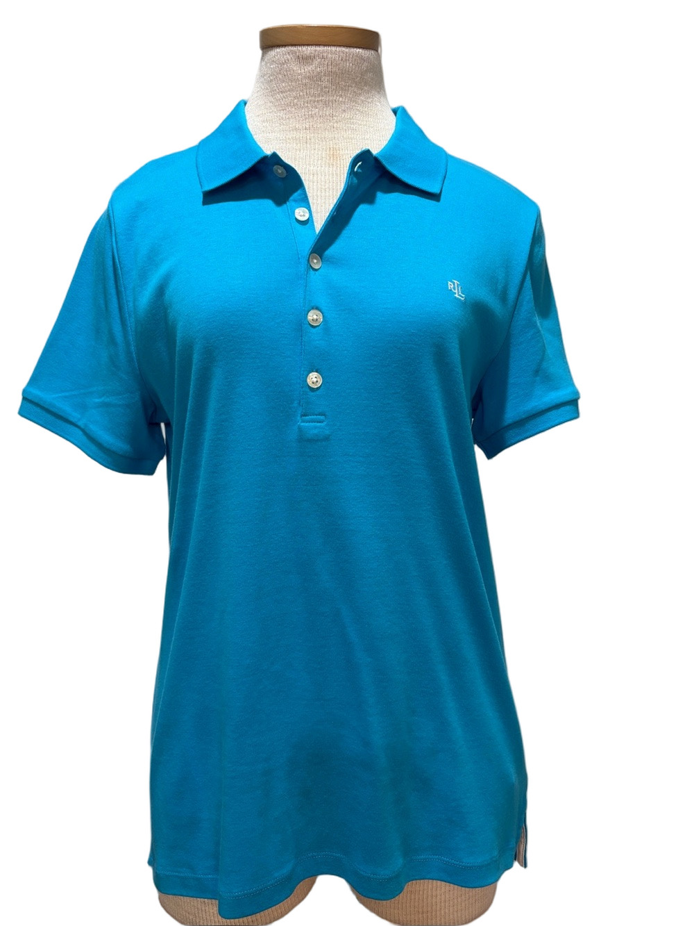 Lauren Ralph Lauren sz XL turquoise cotton polo with logo NWT